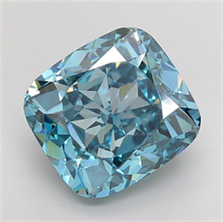 Picture of Lab Grown Diamond 6.13 Carats, CUSHION MODIFIED with  Cut, Fancy Vivid Blue Color, VS1 Clarity and Certified by IGI