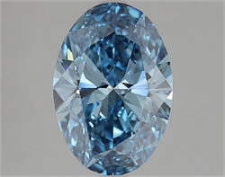 Picture of Lab Grown Diamond 2.52 Carats, Oval with  Cut, Fancy Vivid Blue Color, VVS2 Clarity and Certified by IGI