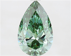 Picture of Lab Grown Diamond 2.53 Carats, Pear with  Cut, Fancy Vivid Green Color, VVS2 Clarity and Certified by IGI