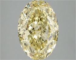 Picture of Lab Grown Diamond 4.06 Carats, Oval with  Cut, Fancy Intense Yellow Color, VS1 Clarity and Certified by IGI