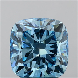 Picture of Lab Grown Diamond 3.03 Carats, Cushion with  Cut, Fancy Vivid Blue Color, VS1 Clarity and Certified by IGI