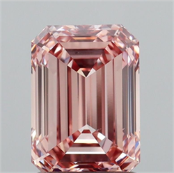 Picture of Lab Grown Diamond 1.60 Carats, Emerald with  Cut, Fancy Intense Pink Color, VS2 Clarity and Certified by IGI