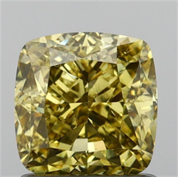 Picture of Lab Grown Diamond 1.51 Carats, CUSHION MODIFIED with  Cut, Fancy Intense Yellow Color, VS1 Clarity and Certified by IGI