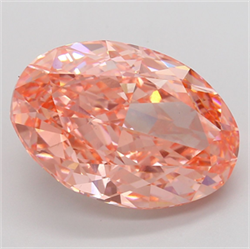 Picture of Lab Grown Diamond 15.08 Carats, Oval with  Cut, Fancy Vivid Pink Color, VS1 Clarity and Certified by IGI