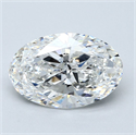 Natural Diamond 3.15 Carats, Oval with  Cut, F Color, VVS2 Clarity and Certified by GIA