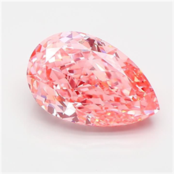 Picture of Lab Grown Diamond 4.03 Carats, Pear with  Cut, Fancy Vivid Pink Color, VS1 Clarity and Certified by IGI