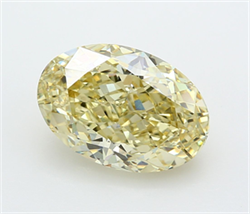 Picture of Lab Grown Diamond 7.07 Carats, Oval with  Cut, Fancy Yellow Color, VVS2 Clarity and Certified by IGI