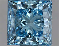 Picture of Lab Grown Diamond 1.59 Carats, Princess with  Cut, Fancy Vivid Blue Color, VVS2 Clarity and Certified by IGI