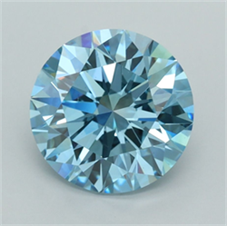 Picture of Lab Grown Diamond 2.93 Carats, Round with Ideal Cut, Fancy Vivid Blue Color, VS1 Clarity and Certified by IGI