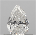 Natural Diamond 0.44 Carats, Pear with  Cut, F Color, I1 Clarity and Certified by IGI