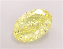 Picture of Lab Grown Diamond 4.00 Carats, Oval with  Cut, Fancy Intense Yellow Color, VS1 Clarity and Certified by IGI