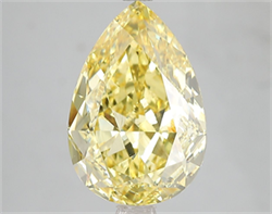 Picture of Lab Grown Diamond 1.59 Carats, Oval with  Cut, Fancy Vivid Yellow Color, VS1 Clarity and Certified by IGI