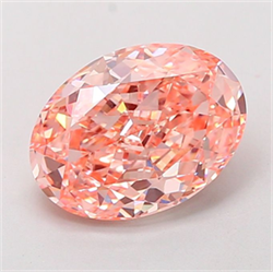 Picture of Lab Grown Diamond 2.81 Carats, Oval with  Cut, Fancy Vivid Pink Color, VS1 Clarity and Certified by IGI