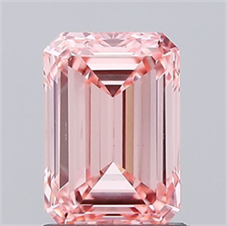 Picture of Lab Grown Diamond 1.57 Carats, Emerald with  Cut, Fancy Intense Pink Color, VS2 Clarity and Certified by IGI