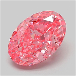 Picture of Lab Grown Diamond 2.10 Carats, Oval with  Cut, Fancy Vivid Pink Color, VVS2 Clarity and Certified by IGI