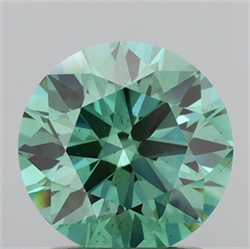 Picture of Lab Grown Diamond 1.44 Carats, Round with Ideal Cut, Fancy Vivid Green Color, VS2 Clarity and Certified by IGI