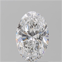 Natural Diamond 1.20 Carats, Oval with  Cut, D Color, SI2 Clarity and Certified by GIA