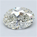 Natural Diamond 2.50 Carats, Oval with  Cut, J Color, VVS2 Clarity and Certified by GIA