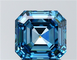Picture of Lab Grown Diamond 2.01 Carats, Asscher with  Cut, Fancy Vivid Blue Color, VVS1 Clarity and Certified by IGI