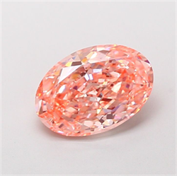 Picture of Lab Grown Diamond 2.76 Carats, Oval with  Cut, Fancy Vivid Pink Color, VVS2 Clarity and Certified by IGI