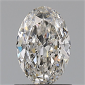 Natural Diamond 0.70 Carats, Oval with  Cut, H Color, SI1 Clarity and Certified by GIA