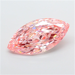 Picture of Lab Grown Diamond 7.37 Carats, Marquise with  Cut, Fancy Vivid Pink Color, VVS2 Clarity and Certified by IGI