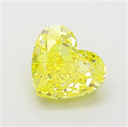 Picture of Lab Grown Diamond 3.84 Carats, Heart with  Cut, Fancy Vivid Yellow Color, VS1 Clarity and Certified by IGI