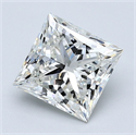 Natural Diamond 2.20 Carats, Princess with  Cut, I Color, VS1 Clarity and Certified by GIA