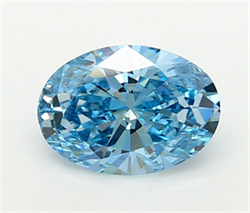 Picture of Lab Grown Diamond 1.53 Carats, Oval with  Cut, Fancy Vivid Blue Color, VVS1 Clarity and Certified by IGI