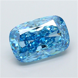 Picture of Lab Grown Diamond 4.02 Carats, CUSHION MODIFIED with  Cut, Fancy Vivid Blue Color, VVS2 Clarity and Certified by IGI