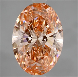 Picture of Lab Grown Diamond 3.00 Carats, Oval with  Cut, Fancy Vivid Pink Color, VS1 Clarity and Certified by IGI