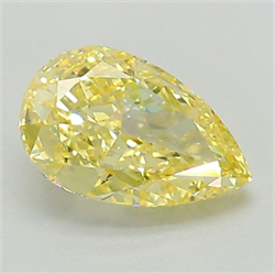 Picture of Lab Grown Diamond 1.24 Carats, Pear with  Cut, Fancy Intense Yellow Color, VS1 Clarity and Certified by IGI