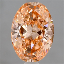 Picture of Lab Grown Diamond 2.10 Carats, Oval with  Cut, Fancy Vivid Pink Color, VS1 Clarity and Certified by IGI