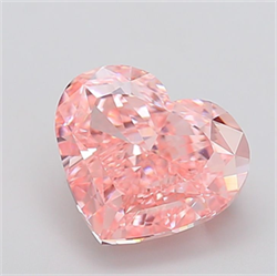 Picture of Lab Grown Diamond 5.02 Carats, Heart with  Cut, Fancy Vivid Pink Color, VS1 Clarity and Certified by IGI
