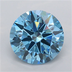 Picture of Lab Grown Diamond 2.02 Carats, Round with Ideal Cut, Fancy Vivid Blue Color, VVS2 Clarity and Certified by IGI