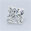 Natural Diamond 1.00 Carats, Princess with  Cut, G Color, SI1 Clarity and Certified by GIA