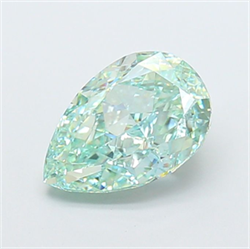 Picture of Lab Grown Diamond 3.01 Carats, Pear with  Cut, Fancy Vivid Green Color, VVS1 Clarity and Certified by IGI