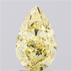 Picture of Lab Grown Diamond 2.43 Carats, Pear with  Cut, Fancy Yellow Color, VVS2 Clarity and Certified by IGI