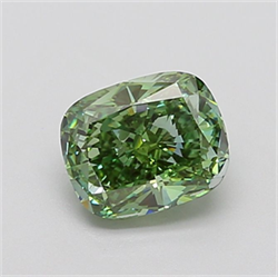 Picture of Lab Grown Diamond 2.31 Carats, CUSHION MODIFIED with  Cut, Fancy Vivid Green Color, VVS2 Clarity and Certified by IGI
