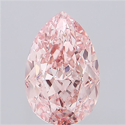 Picture of Lab Grown Diamond 10.51 Carats, Pear with  Cut, Fancy Vivid Pink Color, VS2 Clarity and Certified by IGI