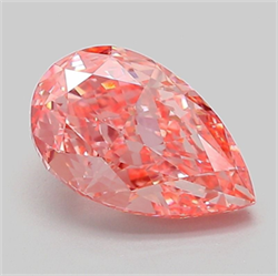 Picture of Lab Grown Diamond 2.08 Carats, Pear with  Cut, Fancy Vivid Pink Color, VVS2 Clarity and Certified by IGI