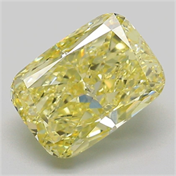 Picture of Lab Grown Diamond 3.09 Carats, CUSHION MODIFIED with  Cut, Fancy Intense Yellow Color, VVS2 Clarity and Certified by IGI