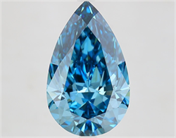 Picture of Lab Grown Diamond 6.07 Carats, Pear with  Cut, Fancy Vivid Blue Color, VVS2 Clarity and Certified by IGI