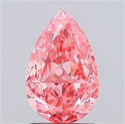 Picture of Lab Grown Diamond 1.51 Carats, Pear with  Cut, Fancy Vivid Pink Color, VVS2 Clarity and Certified by IGI