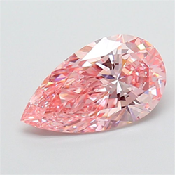 Picture of Lab Grown Diamond 2.35 Carats, Pear with  Cut, Fancy Vivid Pink Color, VS2 Clarity and Certified by IGI