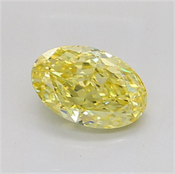 Picture of Lab Grown Diamond 2.06 Carats, Oval with  Cut, Fancy Vivid Yellow Color, VVS2 Clarity and Certified by IGI