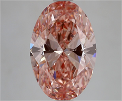 Picture of Lab Grown Diamond 5.03 Carats, Oval with  Cut, Fancy Vivid Pink Color, VS1 Clarity and Certified by IGI