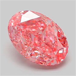 Picture of Lab Grown Diamond 2.09 Carats, Oval with  Cut, Fancy Vivid Pink Color, VVS2 Clarity and Certified by IGI