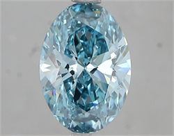 Picture of Lab Grown Diamond 2.04 Carats, Oval with  Cut, Fancy Vivid Blue Color, VS1 Clarity and Certified by IGI