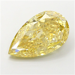 Picture of Lab Grown Diamond 5.00 Carats, Pear with  Cut, Fancy Intense Yellow Color, VS1 Clarity and Certified by IGI